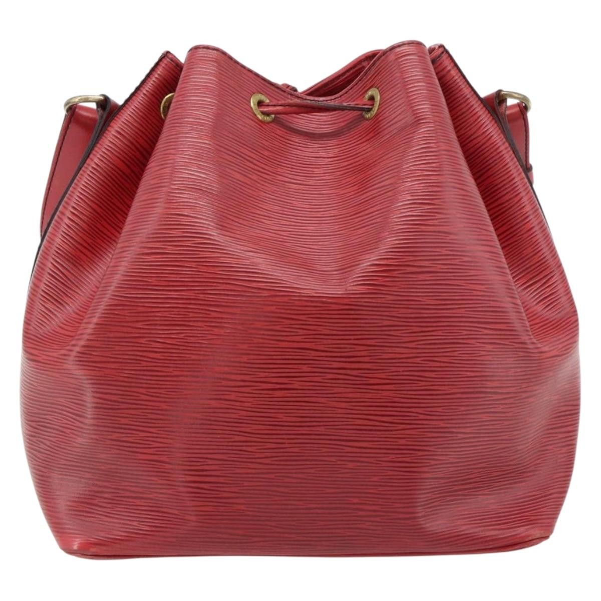 Louis Vuitton Petit Noe Handbag Epi Leather Red Leather Shoulder Bag Bag (Pre-Loved)