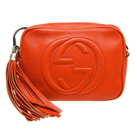 Gucci Soho Chain Crossbody Bag Leather Orange Leather Shoulder Bag Bag (Pre-Loved)