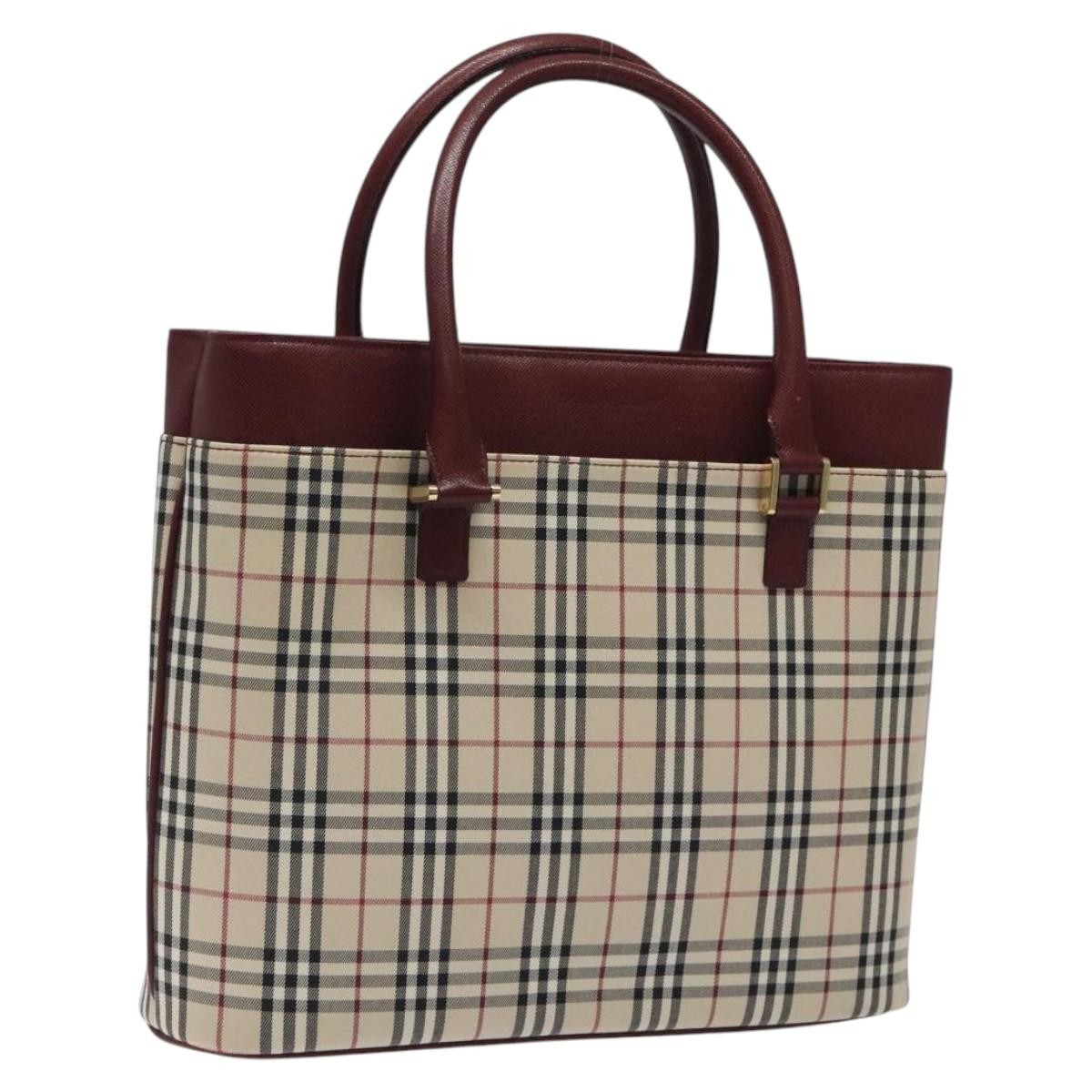Burberry Nova Check Tote Canvas And Leather Beige Canvas Tote Bag Bag (Pre-Loved)