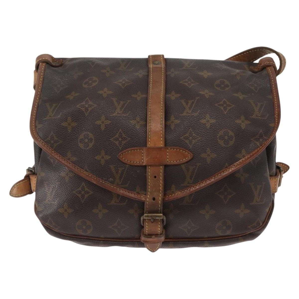 Louis Vuitton Saumur Handbag Monogram Canvas Brown Canvas Shoulder Bag Bag (Authentic Pre-Loved)