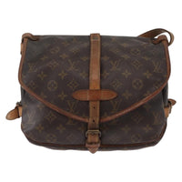 Louis Vuitton Saumur Handbag Monogram Canvas Brown Canvas Shoulder Bag Bag (Authentic Pre-Loved)