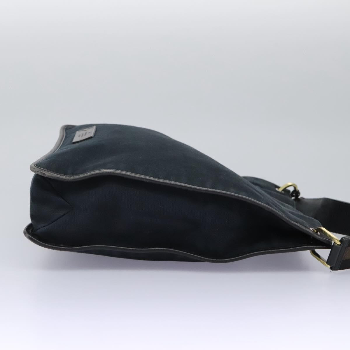 Gucci Sherry Line Shoulder Bag Canvas Black Canvas Shoulder Bag Bag (Authentic Pre-Loved)