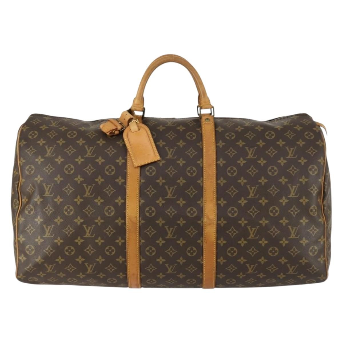 Louis Vuitton Keepall Bag Monogram Canvas Brown Canvas Travel Bag Bag (Authentic Pre-Loved)