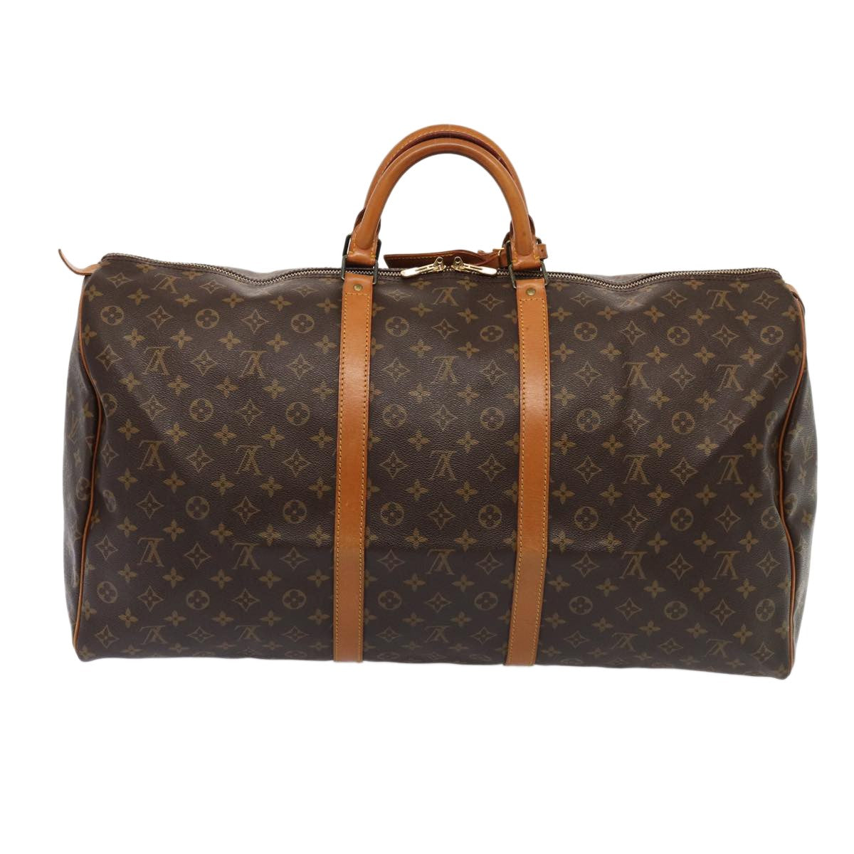 Louis Vuitton Keepall Bag Monogram Canvas Brown Canvas Travel Bag Bag (Authentic Pre-Loved)
