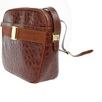 Salvatore Ferragamo Vala Shoulder Bag Leather Brown Leather Shoulder Bag Bag (Authentic Pre-Loved)