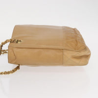 Chanel Vintage Shopping Tote Lambskin Beige Leather Tote Bag Bag (Authentic Pre-Loved)