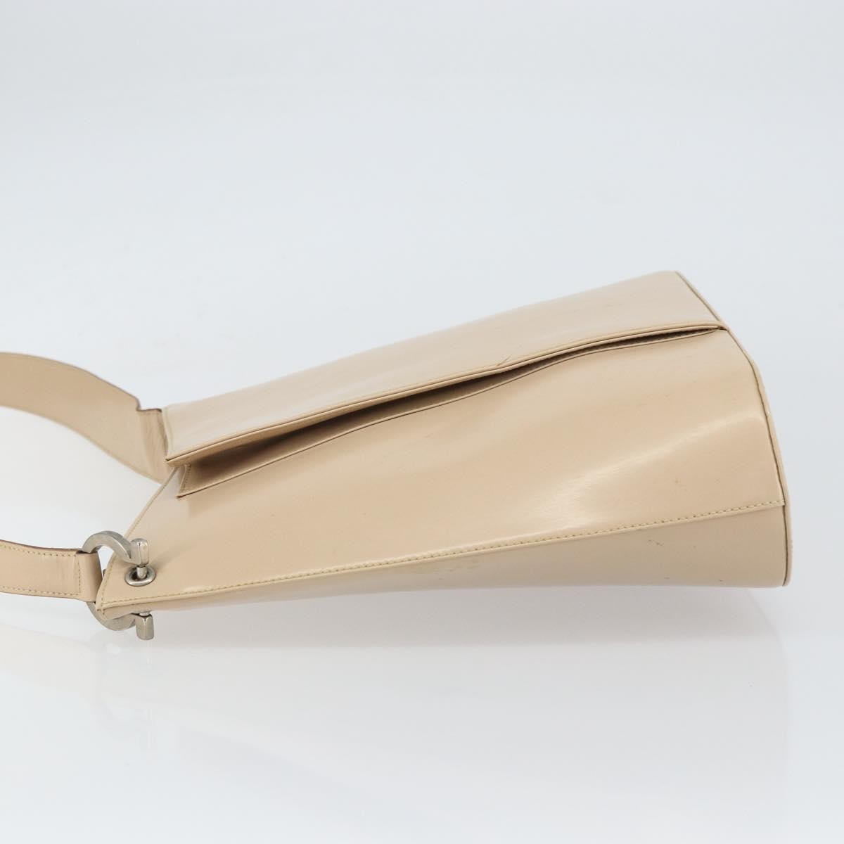 Salvatore Ferragamo Gancini Shoulder Bag Leather Beige Leather Shoulder Bag Bag (Authentic Pre-Loved)