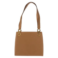Salvatore Ferragamo Gancini Shoulder Bag Leather Beige Leather Shoulder Bag Bag (Authentic Pre-Loved)