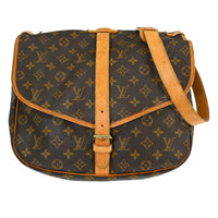 Louis Vuitton Saumur Handbag Monogram Canvas Brown Canvas Shoulder Bag Bag (Authentic Pre-Loved)