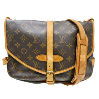 Louis Vuitton Saumur Handbag Monogram Canvas Brown Canvas Shoulder Bag Bag (Authentic Pre-Loved)
