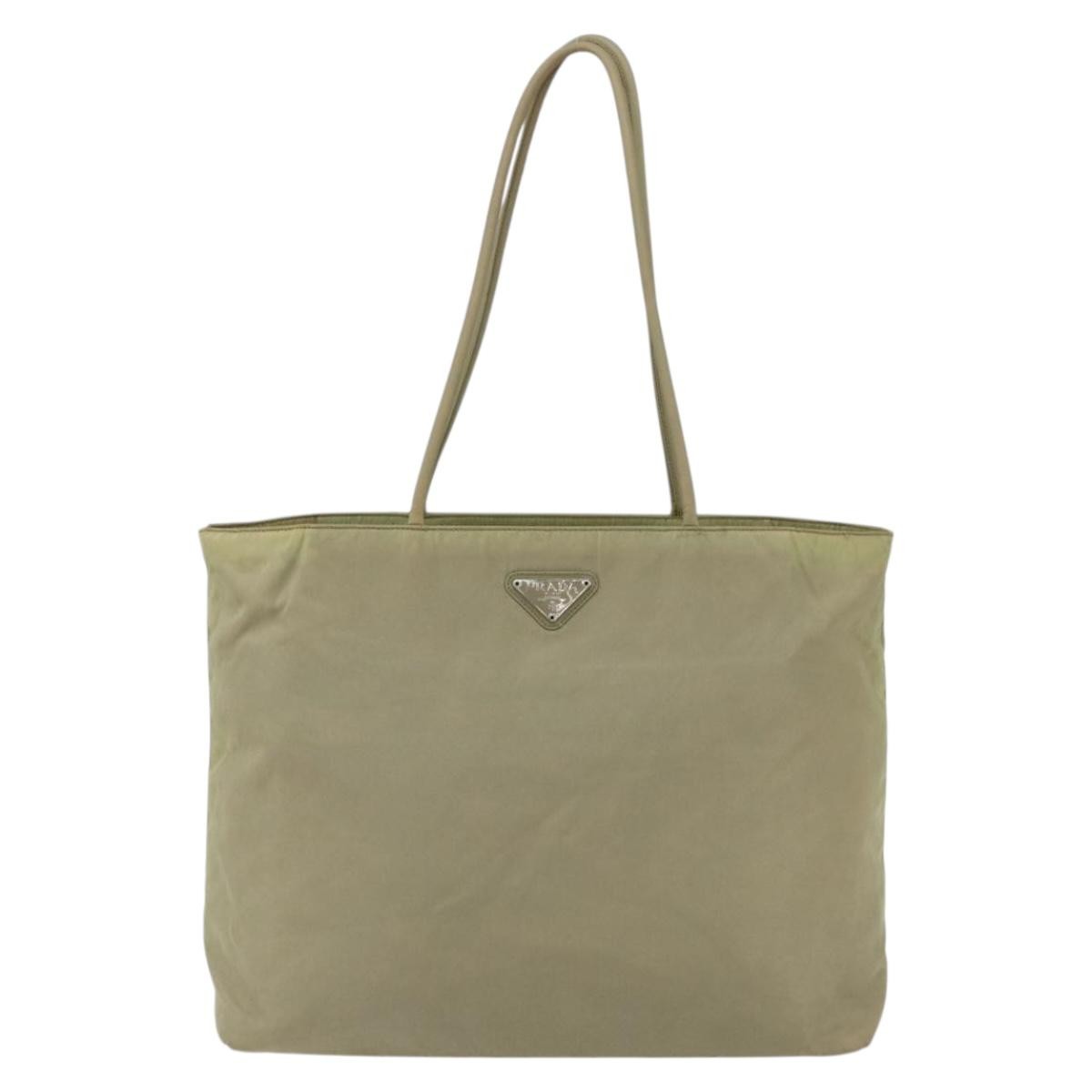 Prada Prada Vintage Zip Tote Tessuto Ecru Nylon Tote Bag Bag (Pre-Loved)