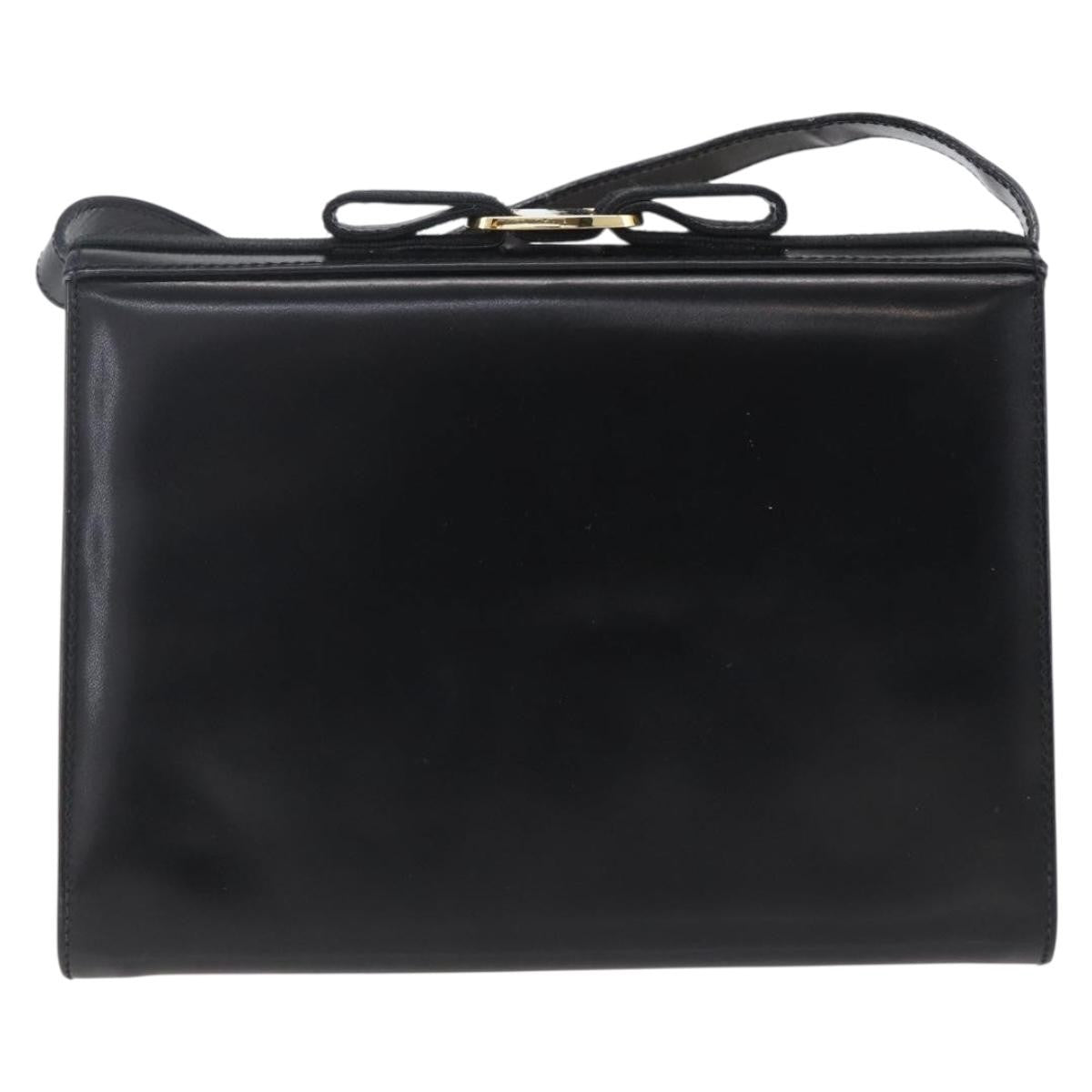 Salvatore Ferragamo Vala Shoulder Bag Leather Black Leather Shoulder Bag Bag (Authentic Pre-Loved)