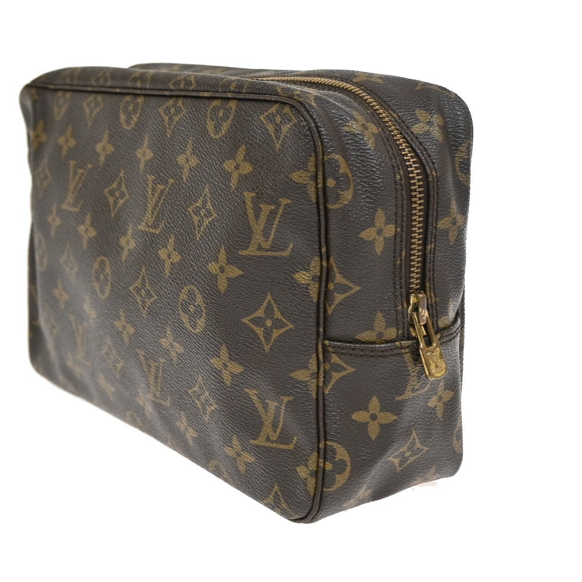 Louis Vuitton Trousse Toilette Monogram Canvas Brown Leather Clutche & Pouche Bag (Authentic Pre-Loved)