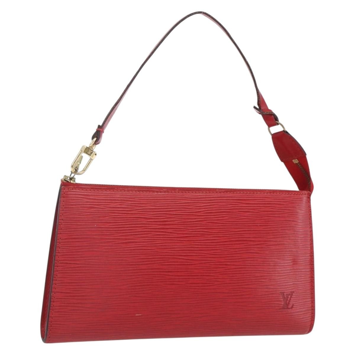 Louis Vuitton Pochette Accessoires Epi Leather Red Leather Clutche & Pouche Bag (Authentic Pre-Loved)