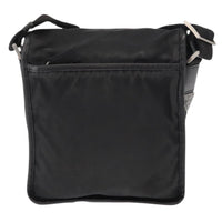 Prada Logo Flap Messenger Bag Tessuto Black Nylon Shoulder Bag Bag (Authentic Pre-Loved)
