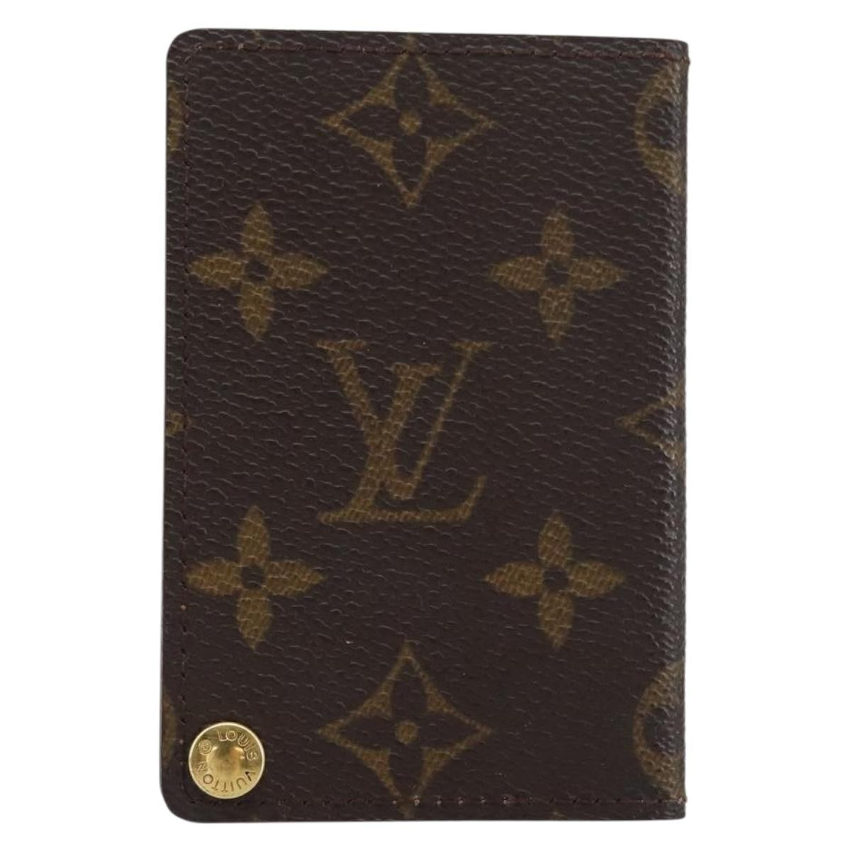 Louis Vuitton Porte Cartes Pression Card Case Monogram Canvas Brown Canvas Card Holders Accessory (Authentic Pre-Loved)