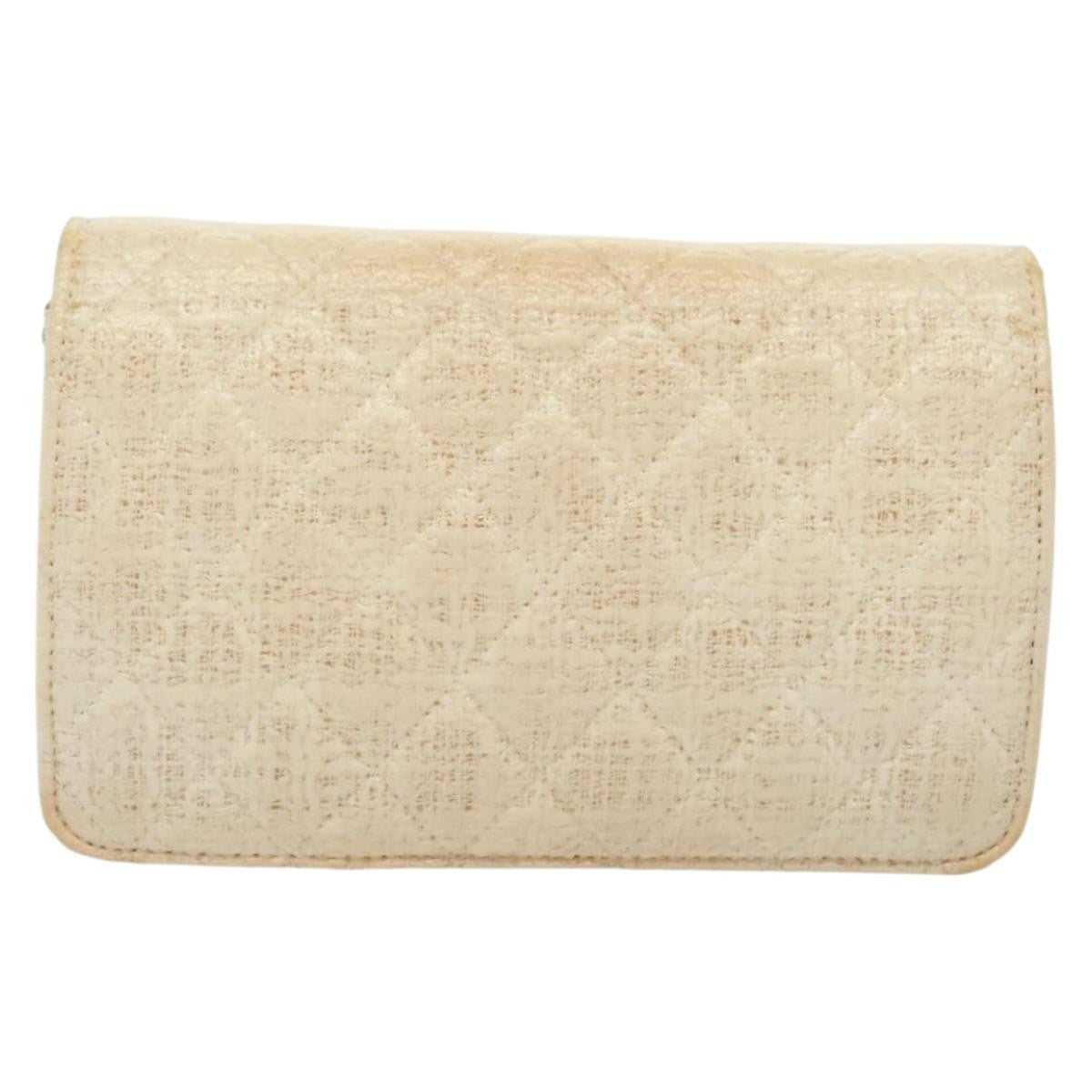 Chanel Wallet On Chain Tweed White Tweed Shoulder Bag Bag (Pre-Loved)