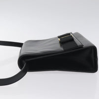 Salvatore Ferragamo Vara Shoulder Bag Leather Black Leather Shoulder Bag Bag (Authentic Pre-Loved)