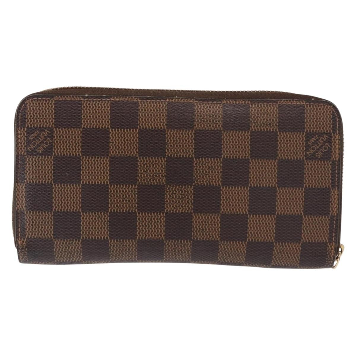Louis Vuitton Zippy Wallet Nm Damier Brown Canvas Wallets Accessory (Authentic Pre-Loved)
