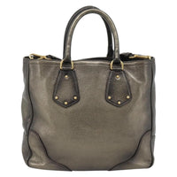 Prada Braided Handle Open Tote Vitello Daino Gold Leather Tote Bag Bag (Authentic Pre-Loved)