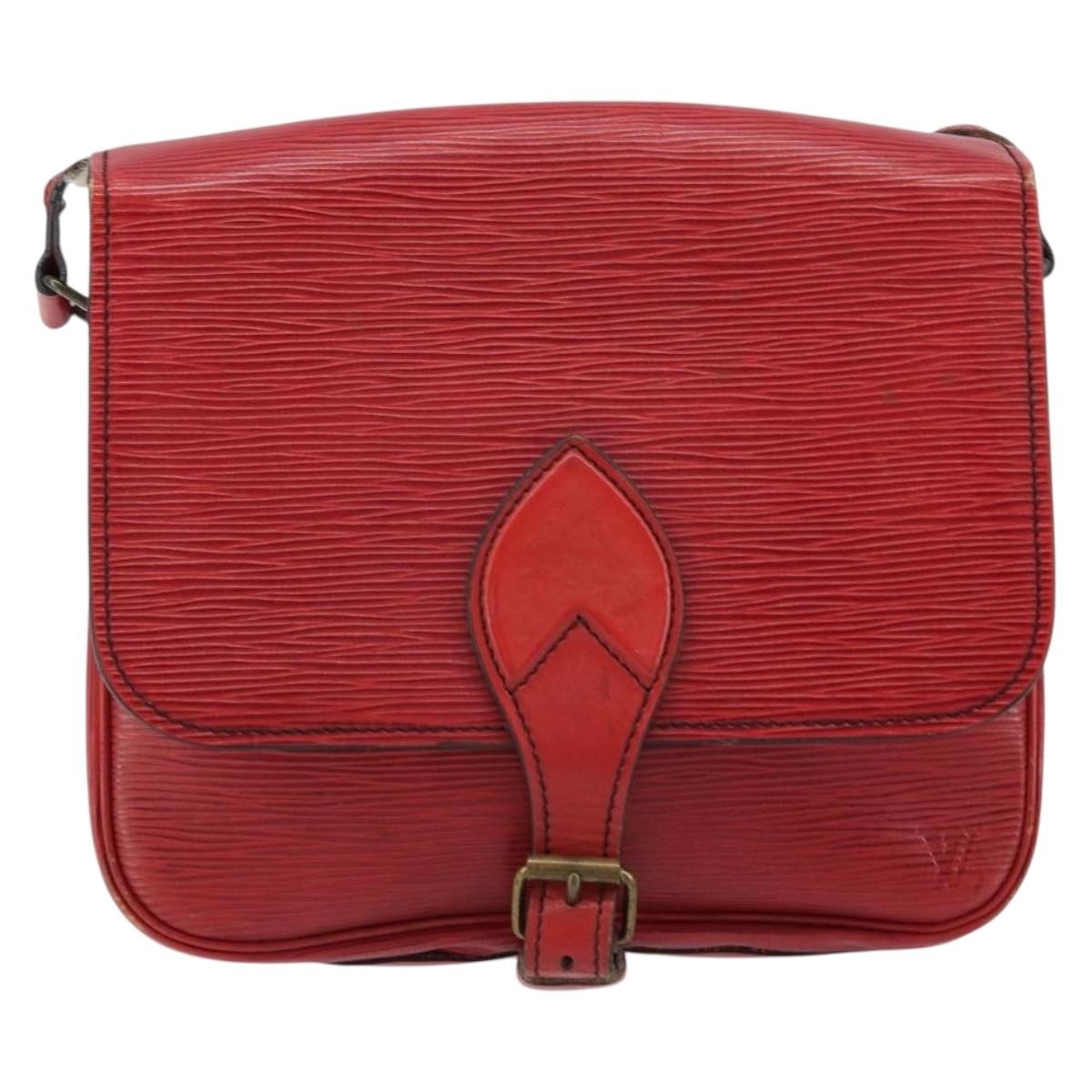 Louis Vuitton Cartouchiere Handbag Epi Leather Red Leather Shoulder Bag Bag (Pre-Loved)