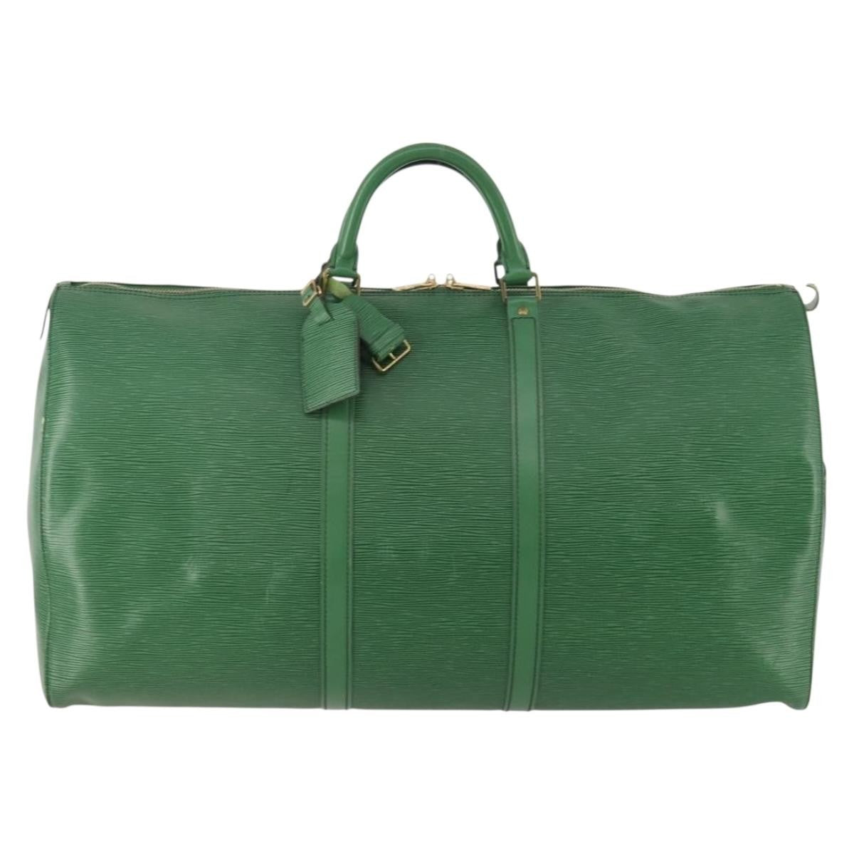 Louis Vuitton Louis Vuitton Keepall Bag Epi Leather Green Leather Travel Bag Bag (Pre-Loved)