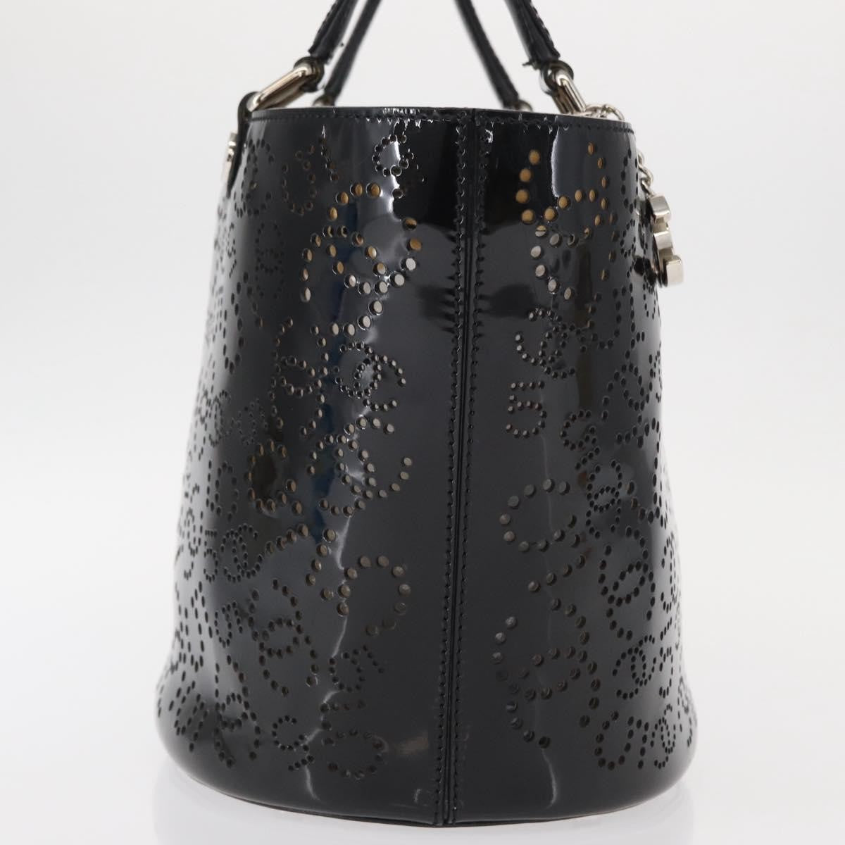 Chanel Cc No.5 Shopping Tote Perforated Patent Black Patent_Leather Tote Bag Bag (Authentic Pre-Loved)