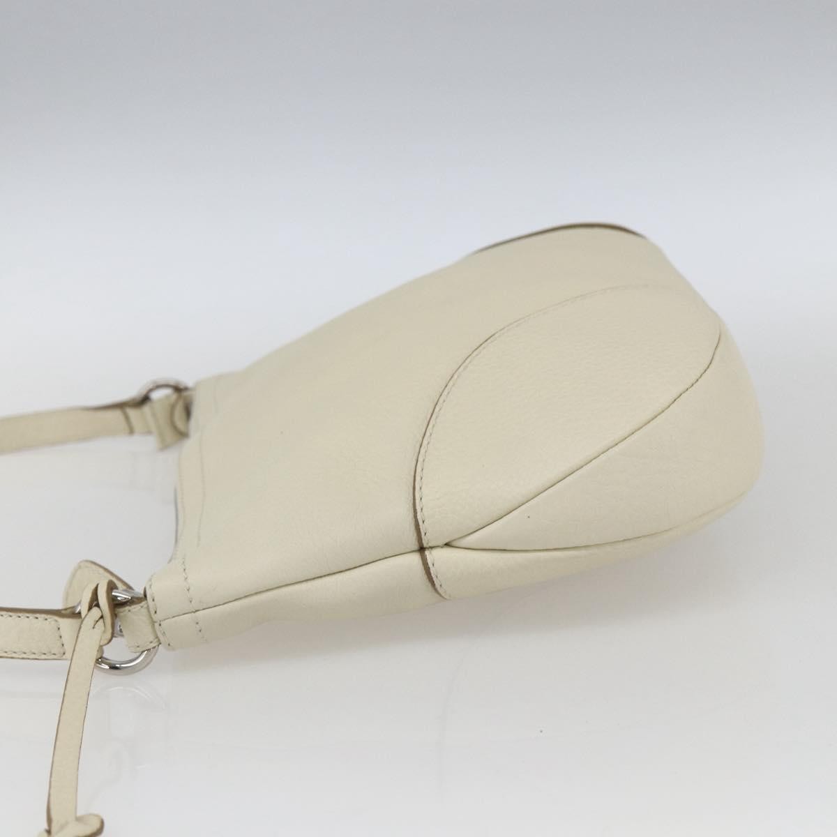 Salvatore Ferragamo Gancini Shoulder Bag Leather White Leather Shoulder Bag Bag (Authentic Pre-Loved)