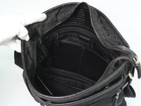 Prada Double Pocket Zip Messenger Tessuto Black Nylon Shoulder Bag Bag (Authentic Pre-Loved)