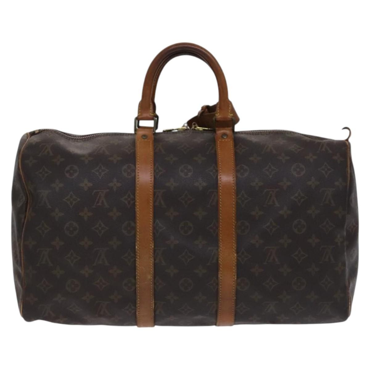 Louis Vuitton Keepall Bag Monogram Canvas Brown Canvas Travel Bag Bag (Pre-Loved)