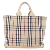 Burberry Nova Check Tote Canvas Check Pattern Beige Canvas Tote Bag Bag (Authentic Pre-Loved)