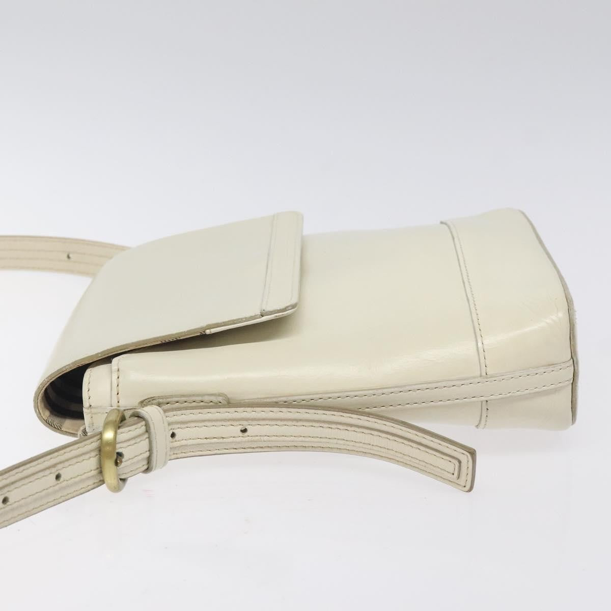 Burberry Flap Shoulder Bag Leather White Leather Shoulder Bag Bag (Authentic Pre-Loved)