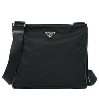 Prada Flat Messenger Bag Tessuto Black Nylon Shoulder Bag Bag (Pre-Loved)