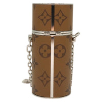 Louis Vuitton Lipstick Case On Chain Reverse Monogram Canvas Brown Canvas Clutche & Pouche Bag (Pre-Loved)