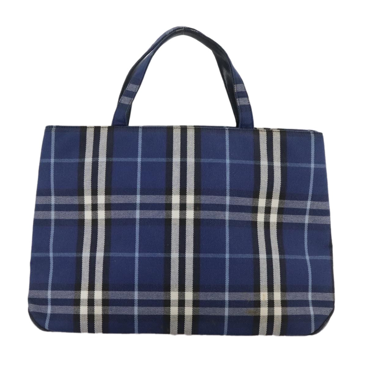 Burberry Nova Check Tote Canvas Check Pattern Blue Canvas Tote Bag Bag (Authentic Pre-Loved)