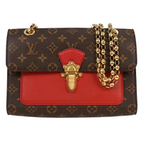 Louis Vuitton Victoire Handbag Monogram Canvas And Leather Brown Canvas Shoulder Bag Bag (Pre-Loved)