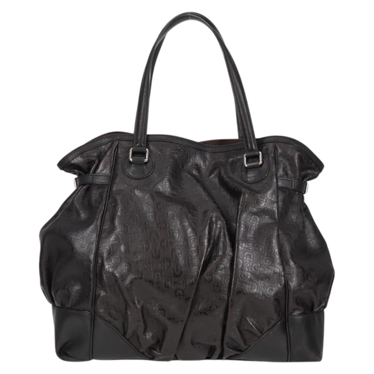 Gucci Full Moon Tote Leather Black Leather Tote Bag Bag (Pre-Loved)