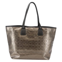 Salvatore Ferragamo Gancini Tote Patent Leather Gold Patent_Leather Tote Bag Bag (Authentic Pre-Loved)
