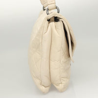 Chanel Chanel Padded Envelope Flap Bag Quilted Aged Calfskin White Leather Shoulder Bag Bag (Pre-Loved)