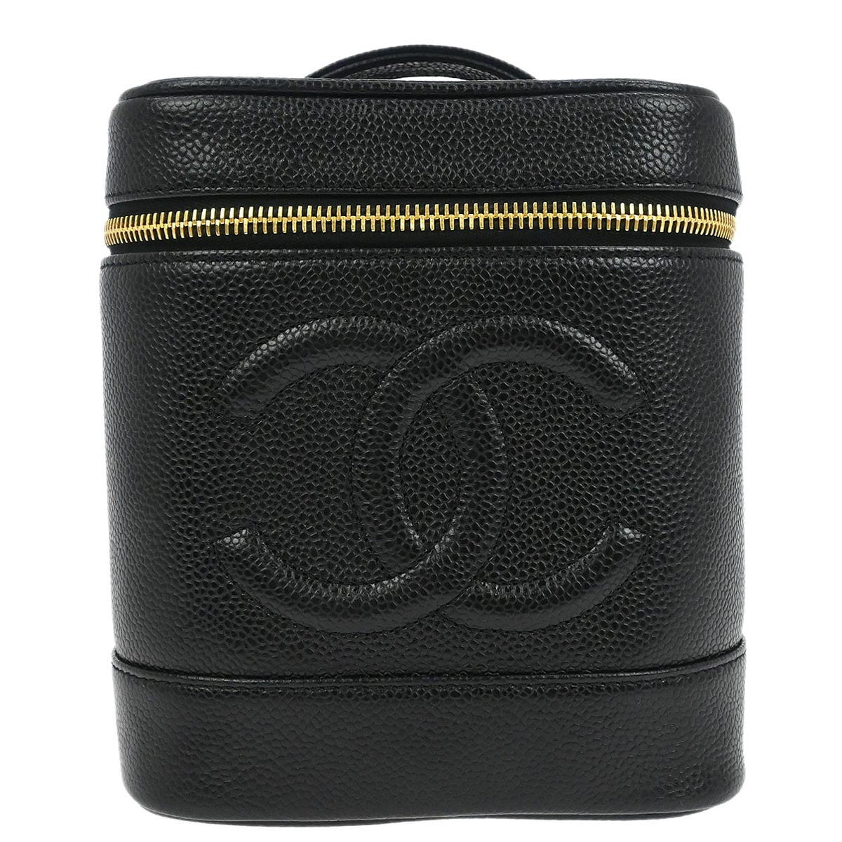 Chanel Vintage Timeless Cosmetic Case Caviar Black Leather Clutche & Pouche Bag (Pre-Loved)