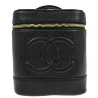 Chanel Vintage Timeless Cosmetic Case Caviar Black Leather Clutche & Pouche Bag (Pre-Loved)