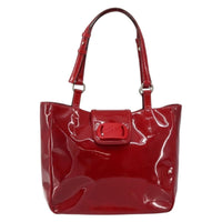 Salvatore Ferragamo Vintage Tote Bag Patent Leather Red Patent_Leather Tote Bag Bag (Authentic Pre-Loved)