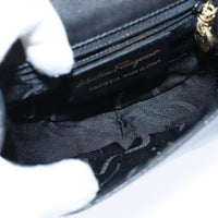 Salvatore Ferragamo Gancini Chain Shoulder Bag Leather Black Leather Shoulder Bag Bag (Authentic Pre-Loved)
