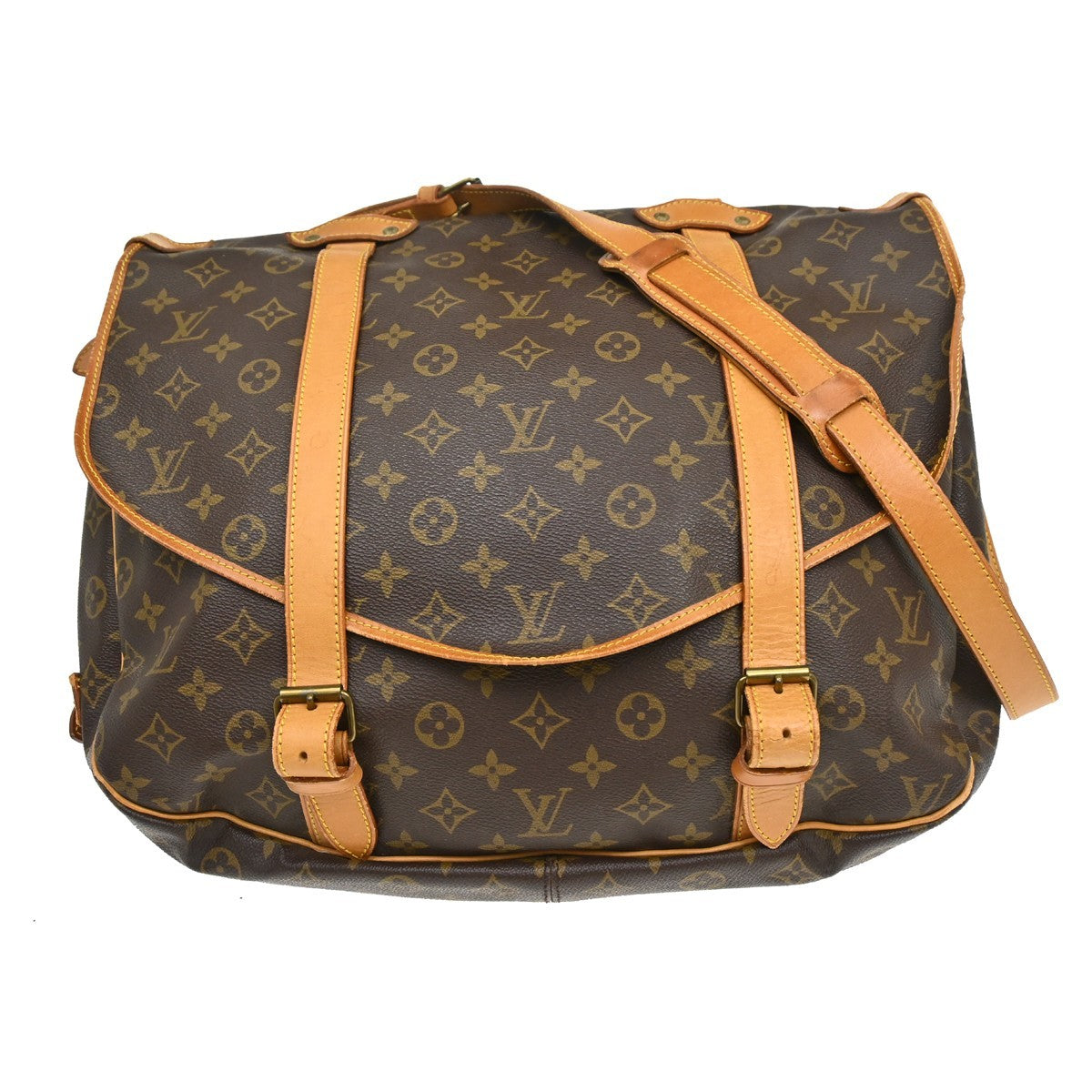 Louis Vuitton Saumur Handbag Monogram Canvas Brown Canvas Shoulder Bag Bag (Authentic Pre-Loved)