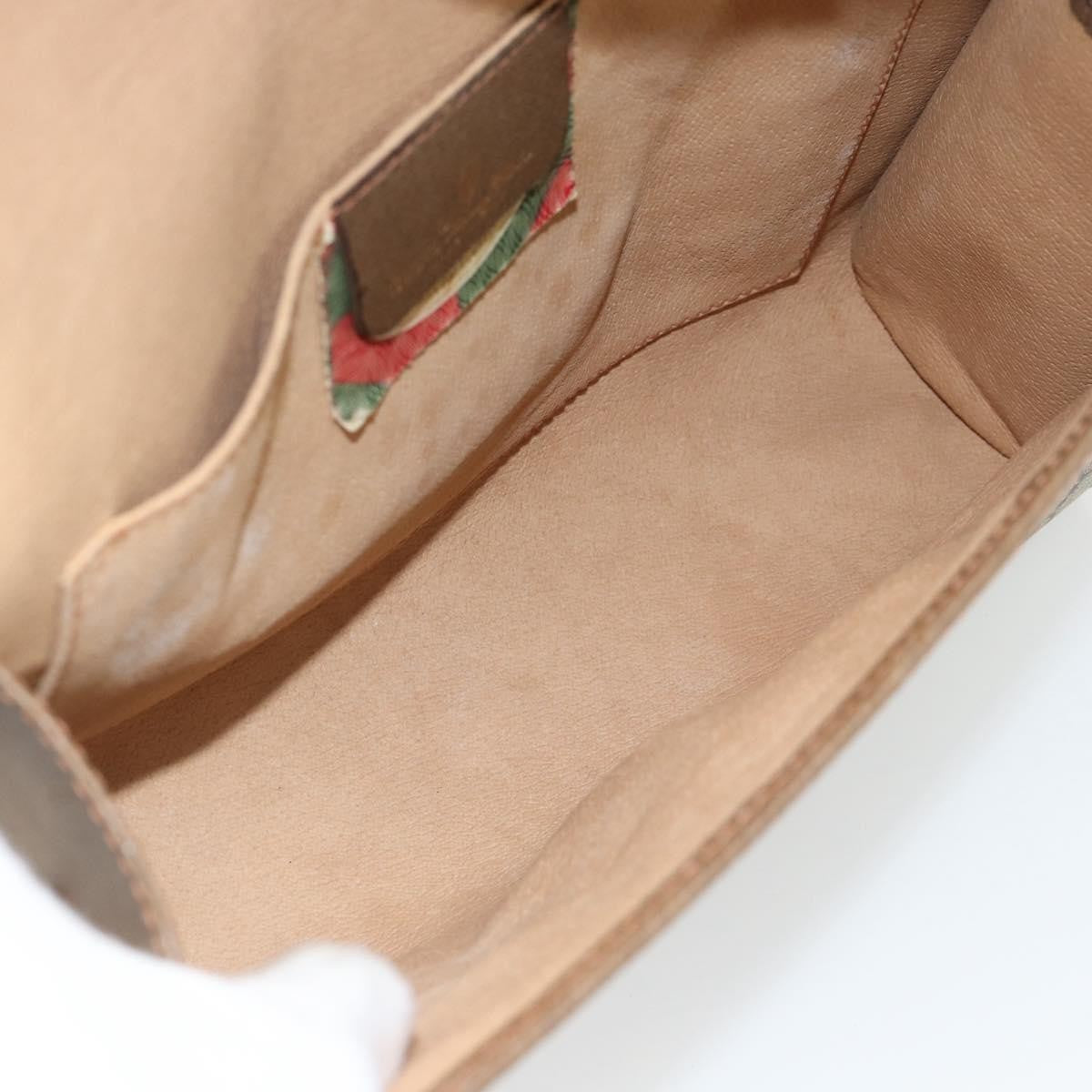Gucci Vintage Web Flap Clutch Gg Canvas Beige Canvas Clutche & Pouche Bag (Pre-Loved)
