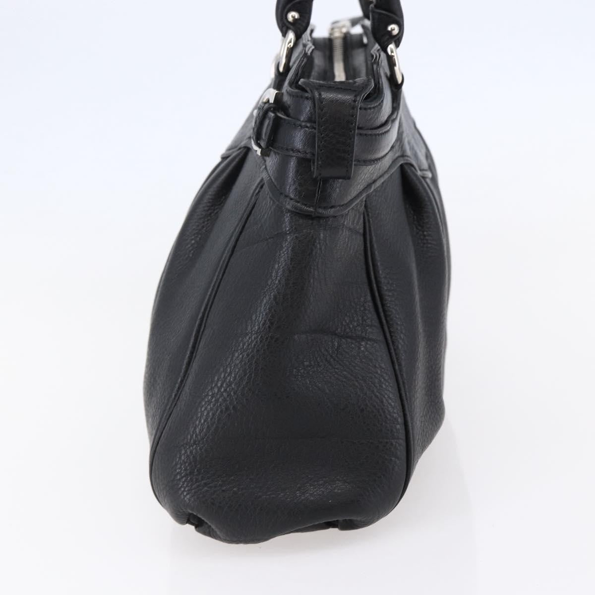 Salvatore Ferragamo Gancini Tote Leather Black Leather Tote Bag Bag (Pre-Loved)