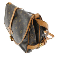 Louis Vuitton Saumur Handbag Monogram Canvas Brown Canvas Shoulder Bag Bag (Pre-Loved)
