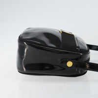 Salvatore Ferragamo Vala Shoulder Bag Patent Leather Black Patent_Leather Bag (Authentic Pre-Loved)