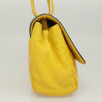 Chanel Two Tone Mademoiselle Lock Flap Bag Quilted Lambskin Yellow Leather Shoulder Bag Bag (Authentic Pre-Loved)