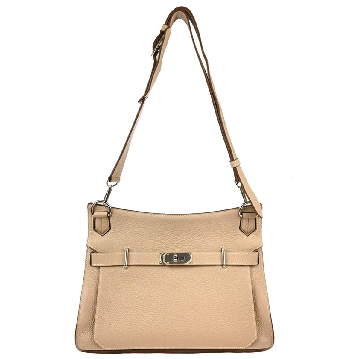 Hermes Jypsiere Bag Clemence Beige Leather Shoulder Bag Bag (Pre-Loved)